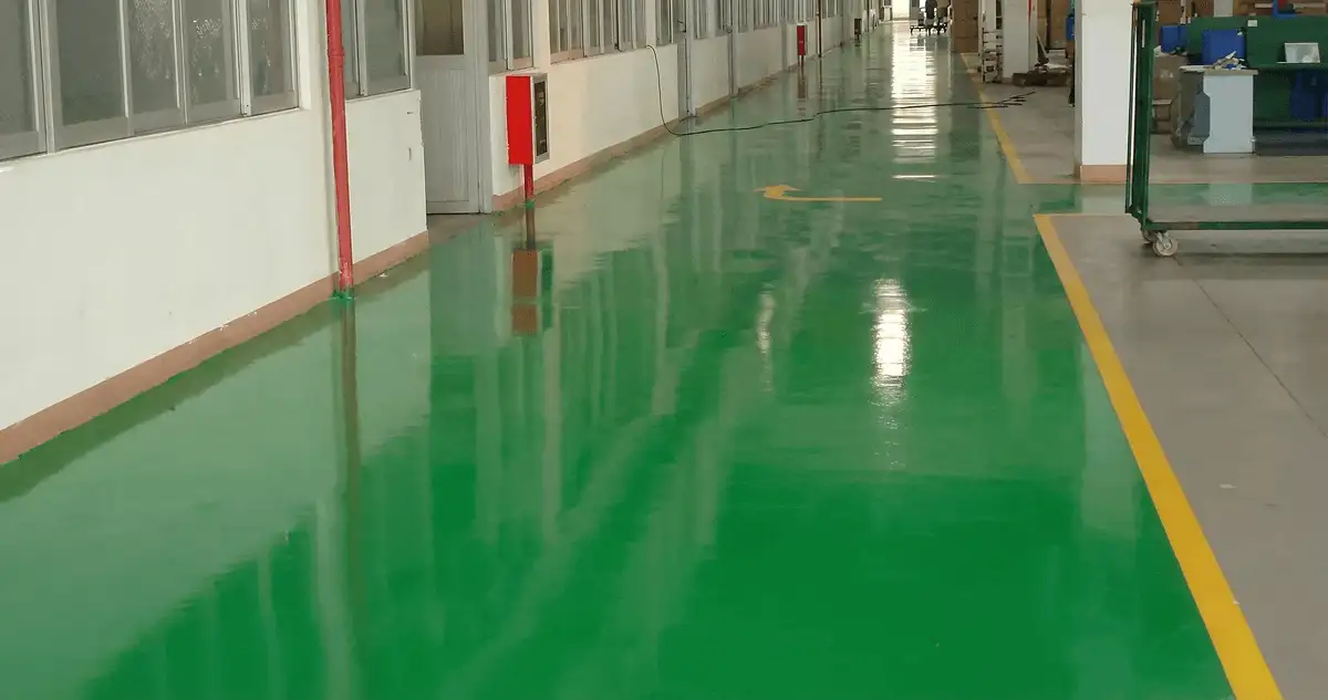 A factory floor professionally covered and marked with epoxy flooring in Orlando, FL