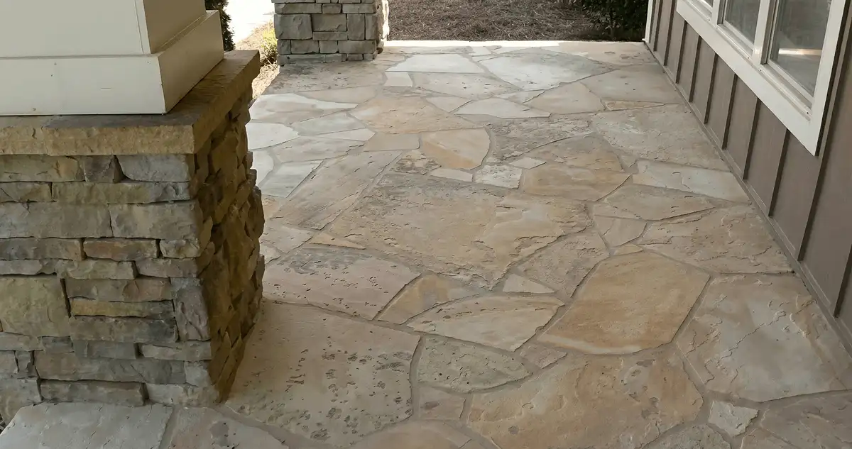 House entrance with professionally installed stone flooring in Orlando FL